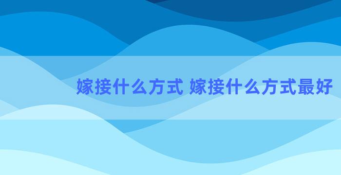 嫁接什么方式 嫁接什么方式最好